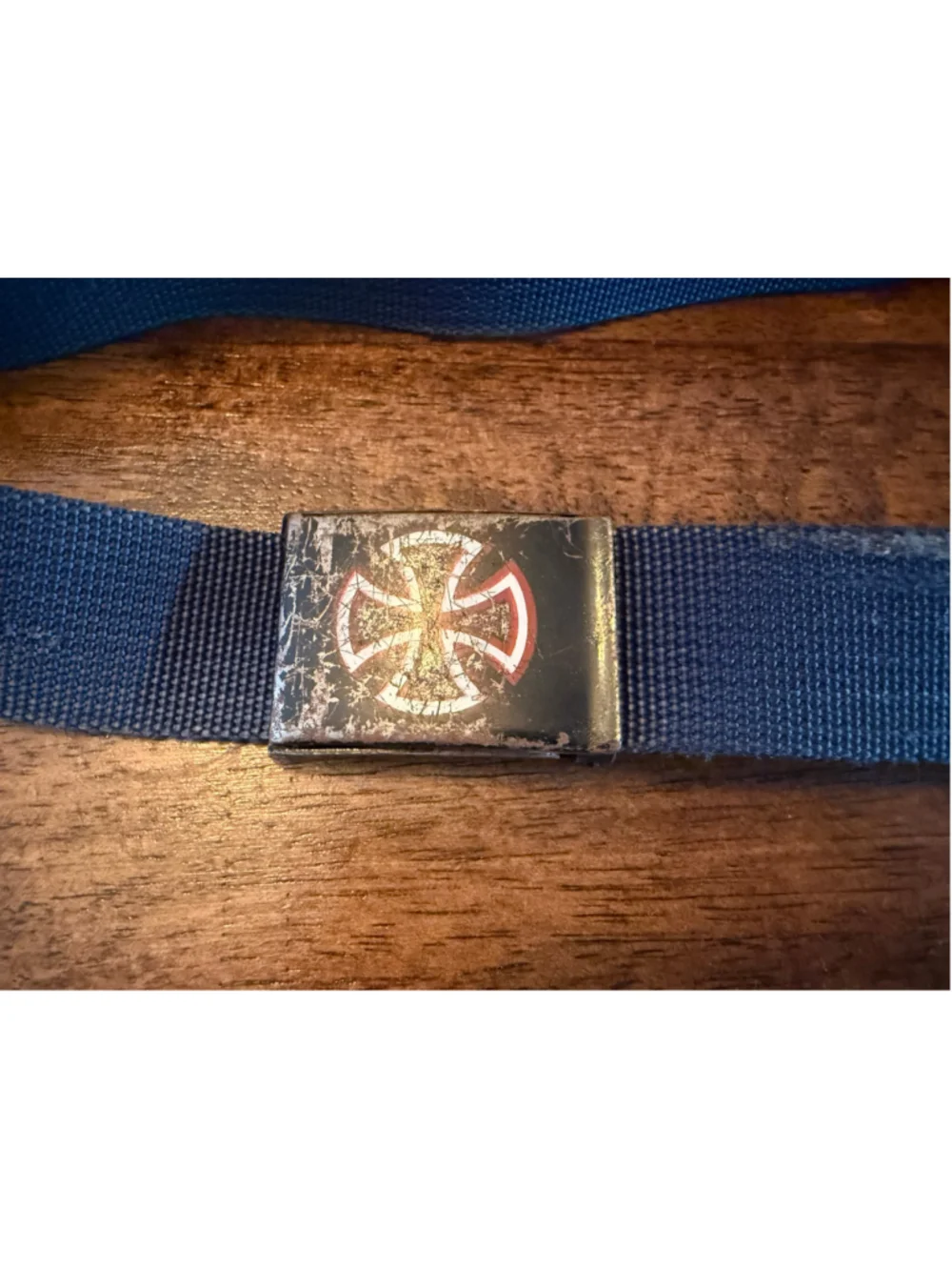 Men's Independent Skateboarding Belt One Size Blue and White